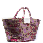 Maxi shopper modello capri in rafia con fiori - TreemmeCreazioni