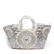 Maxi shopper modello capri in rafia con pailettes - TreemmeCreazioni