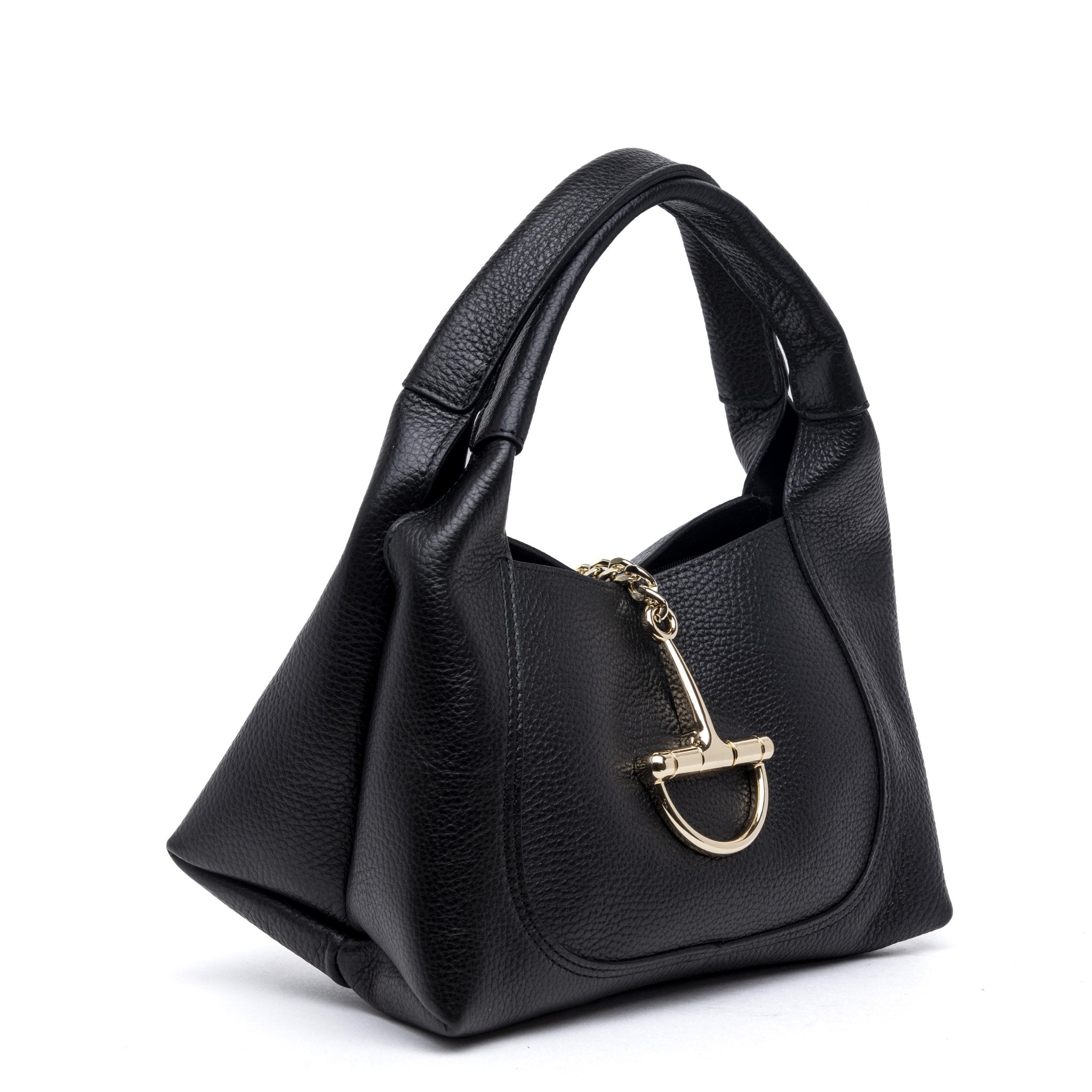 Mini bag a mano in vitello nero. - TreemmeCreazioni