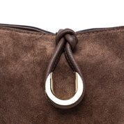 Mini bag a secchiello con forma vaso in pelle scamosciata. - TreemmeCreazioni