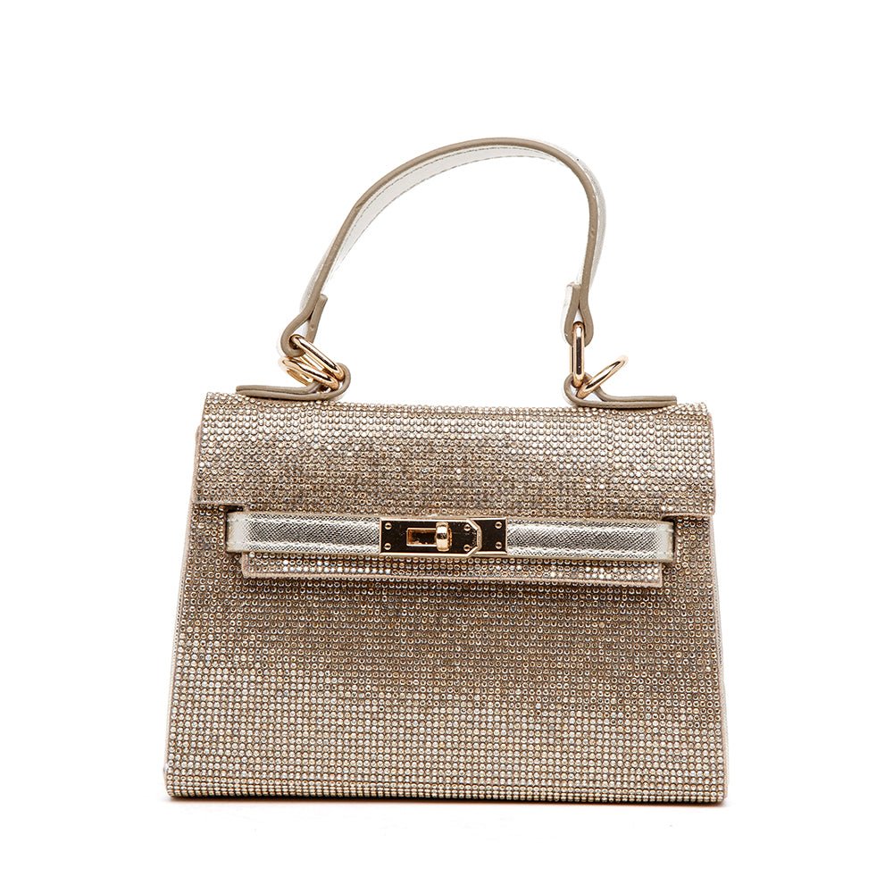 Mini bag elegante in micro strass oro. - TreemmeCreazioni