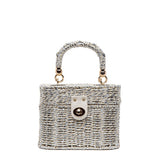 Mini bag in rafia e lurex.