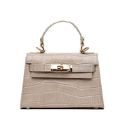 Mini Kelly in pelle in stampa cocco beige - TreemmeCreazioni