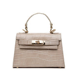 Mini Kelly in pelle in stampa cocco beige