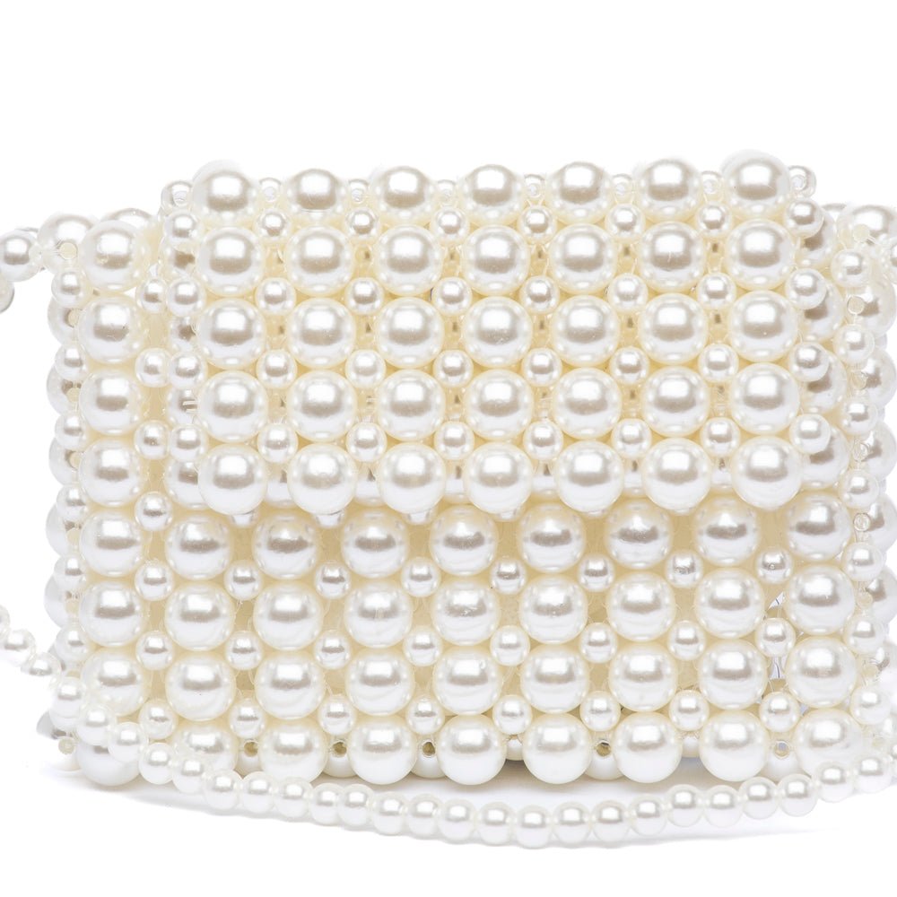 Mini pochette in perle avorio. - TreemmeCreazioni