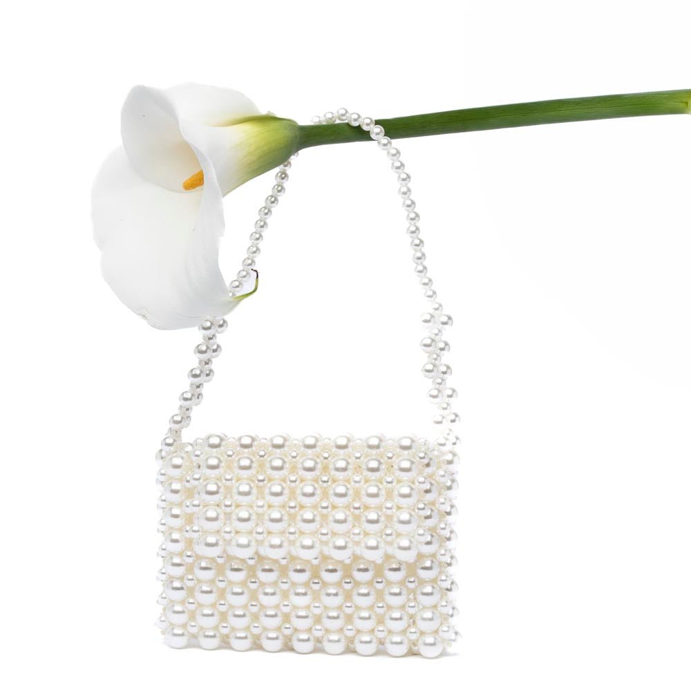 Mini pochette in perle avorio. - TreemmeCreazioni