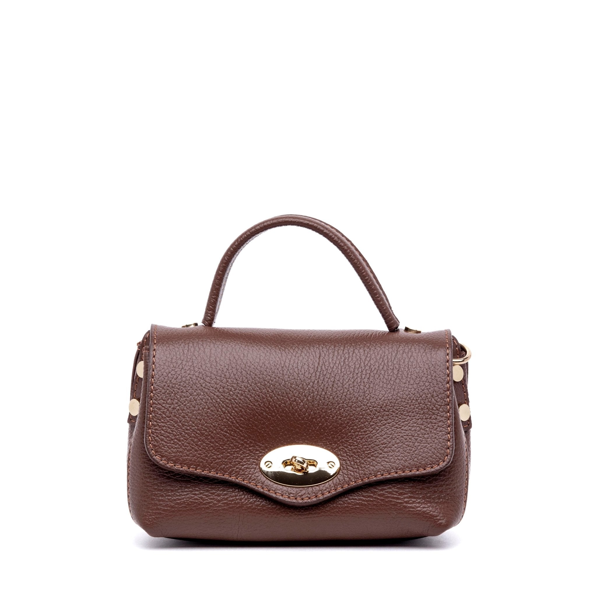 Mini postina in pelle colore marrone cioccolato. - TreemmeCreazioni