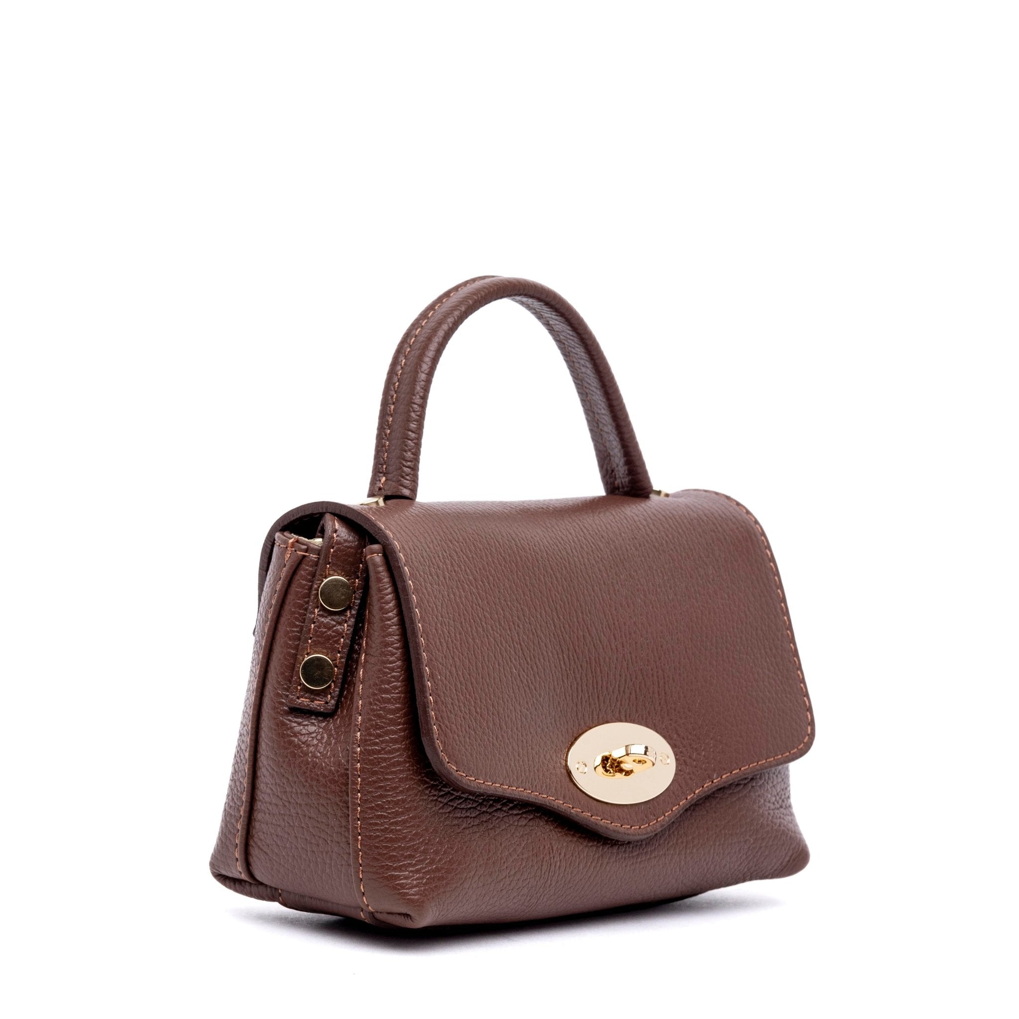 Mini postina in pelle colore marrone cioccolato. - TreemmeCreazioni