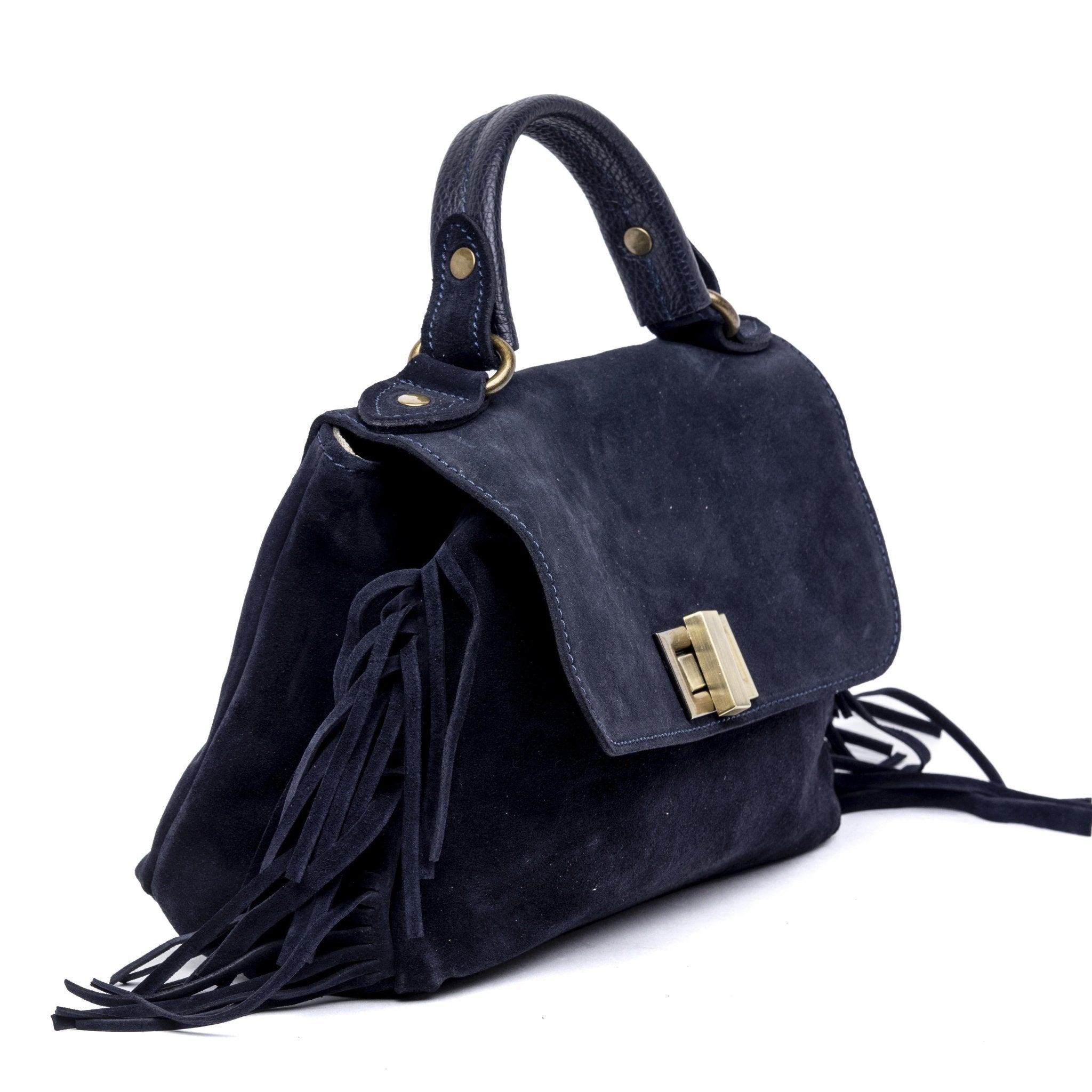 Mini postina in pelle scamosciata blu. - TreemmeCreazioni