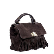 Mini postina in pelle scamosciata cioccolato. - TreemmeCreazioni