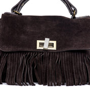 Mini postina in pelle scamosciata cioccolato. - TreemmeCreazioni