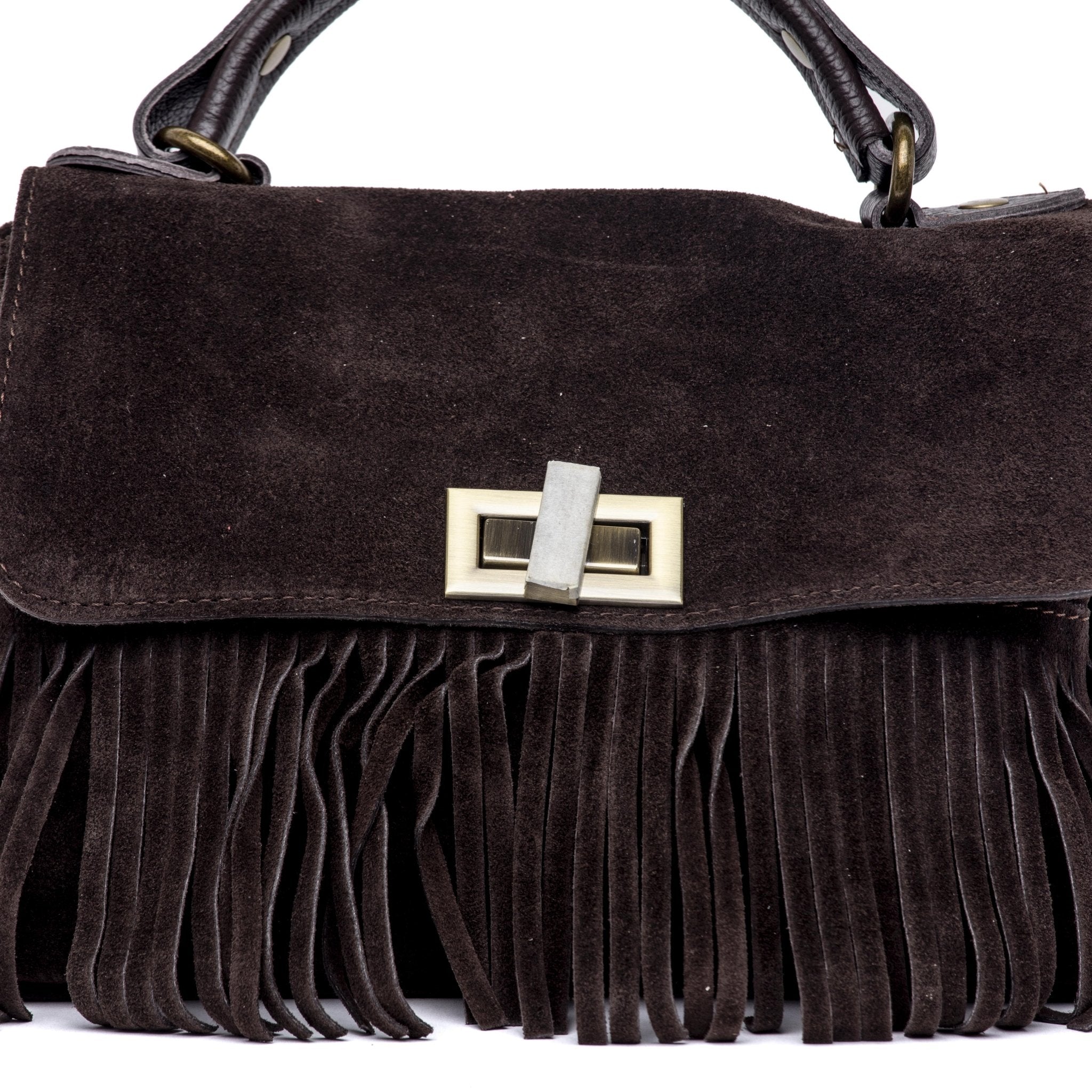 Mini postina in pelle scamosciata cioccolato. - TreemmeCreazioni