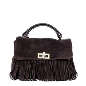 Mini postina in pelle scamosciata cioccolato. - TreemmeCreazioni