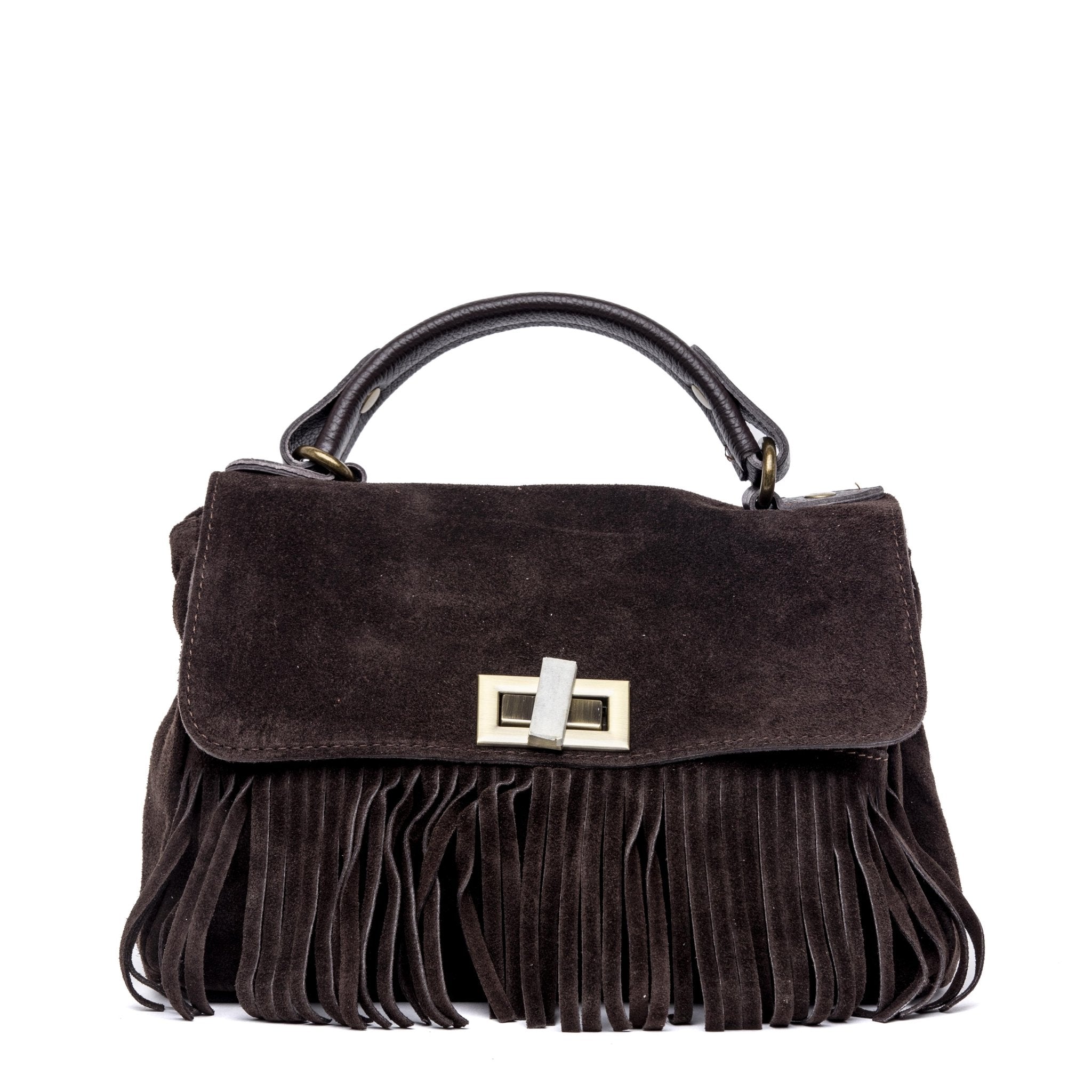 Mini postina in pelle scamosciata cioccolato. - TreemmeCreazioni