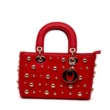 Mini shopper a mano in ecopelle rossa