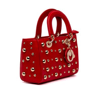 Mini shopper a mano in ecopelle rossa - TreemmeCreazioni