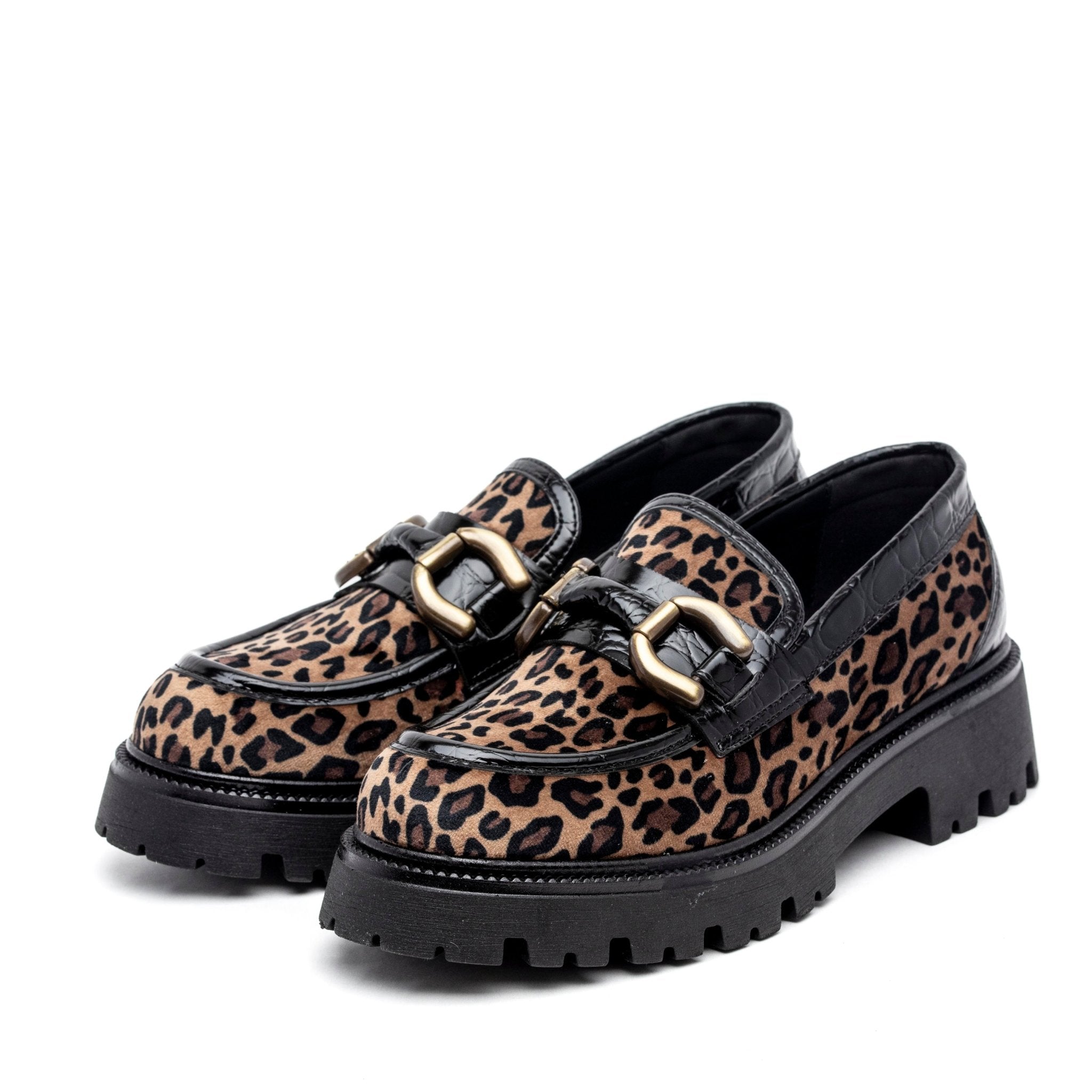 Mocassino combat con stampa maculata e accessorio. - TreemmeCreazioni