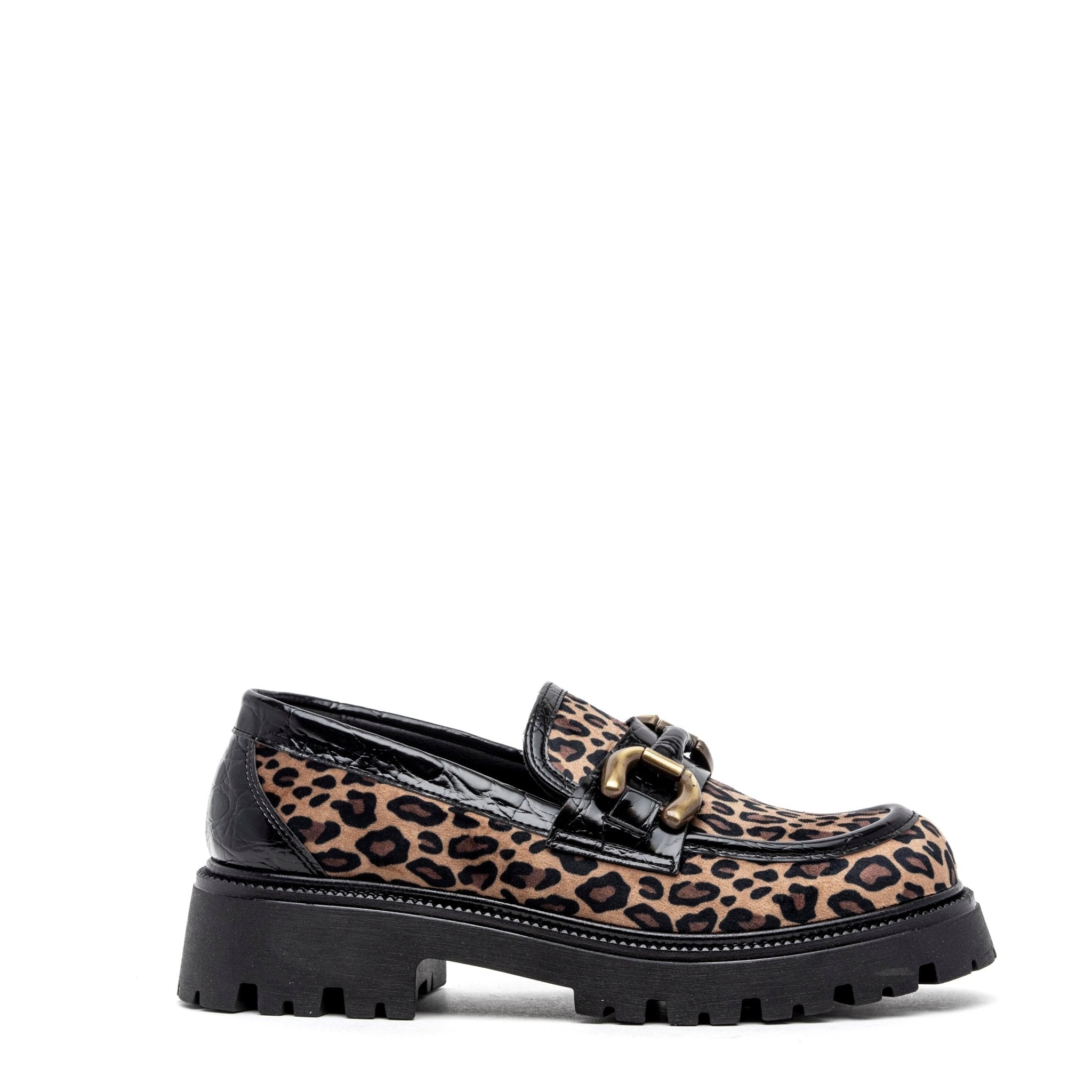 Mocassino combat con stampa maculata e accessorio. - TreemmeCreazioni
