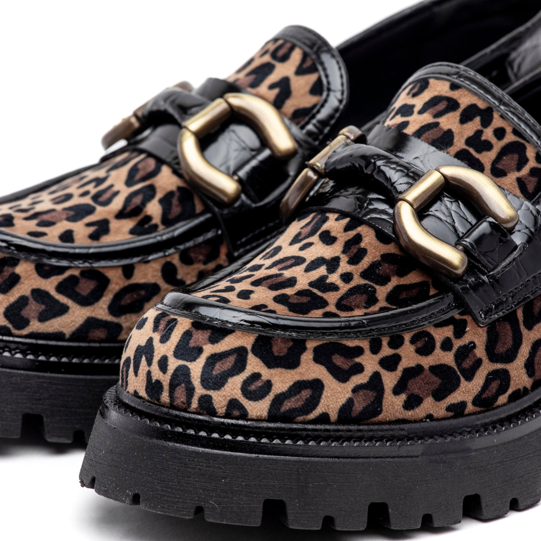 Mocassino combat con stampa maculata e accessorio. - TreemmeCreazioni