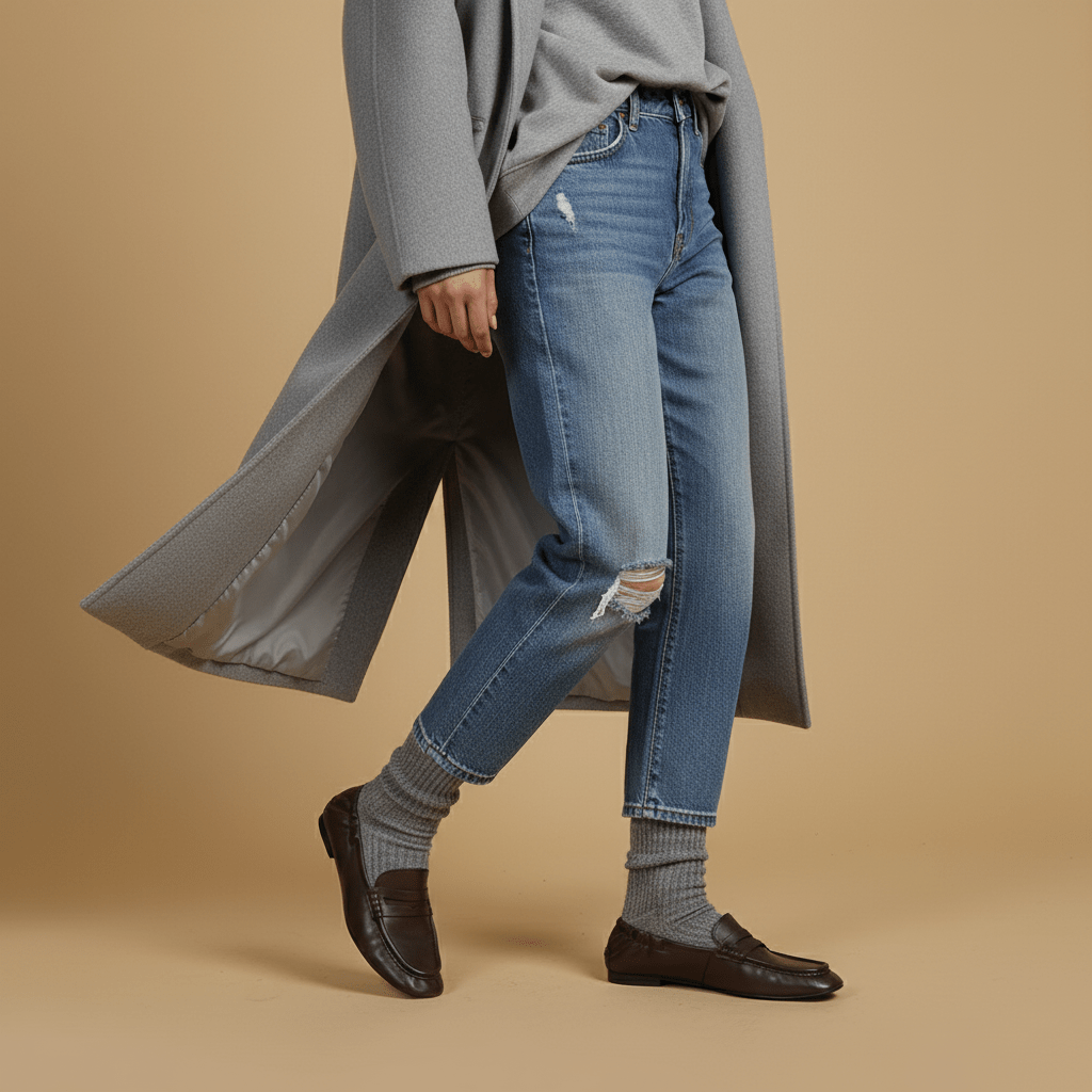 Mocassino con ruches in vitello cioccolato. - TreemmeCreazioni