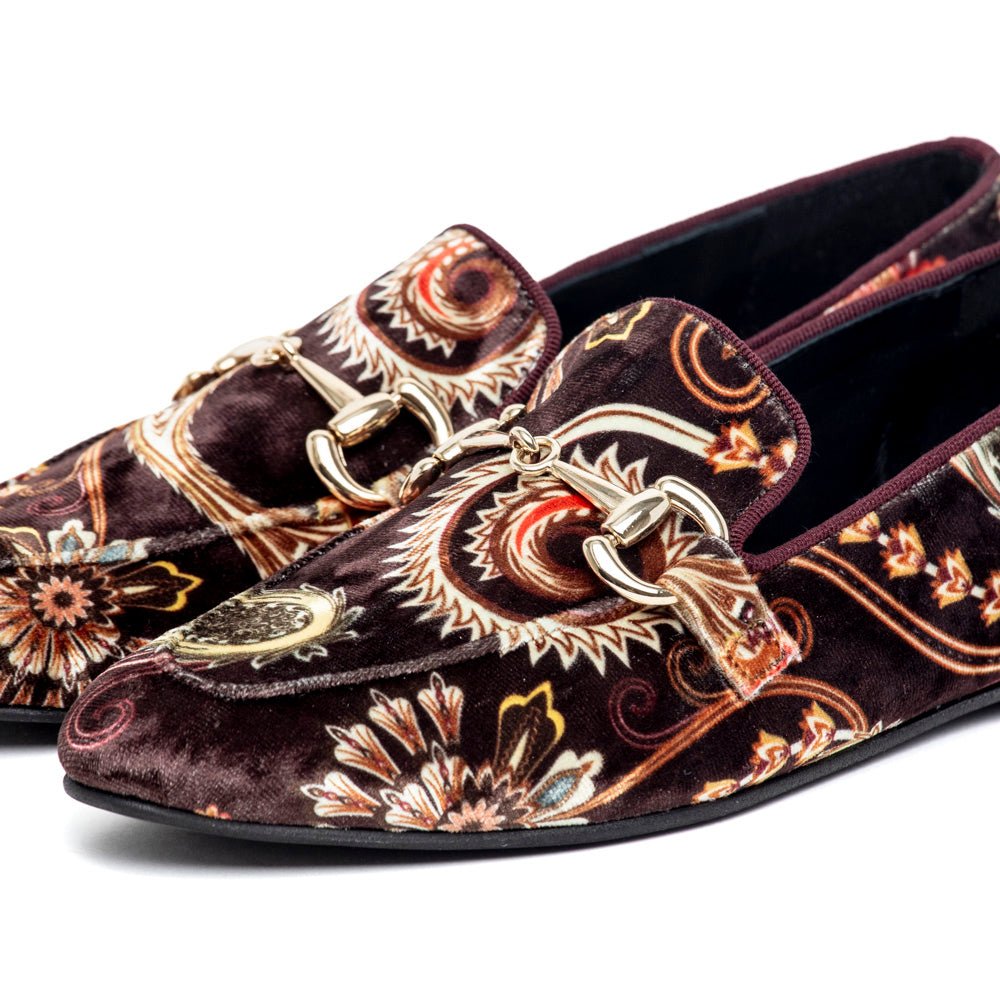 Mocassino in camoscio cioccolato damascato - TreemmeCreazioni