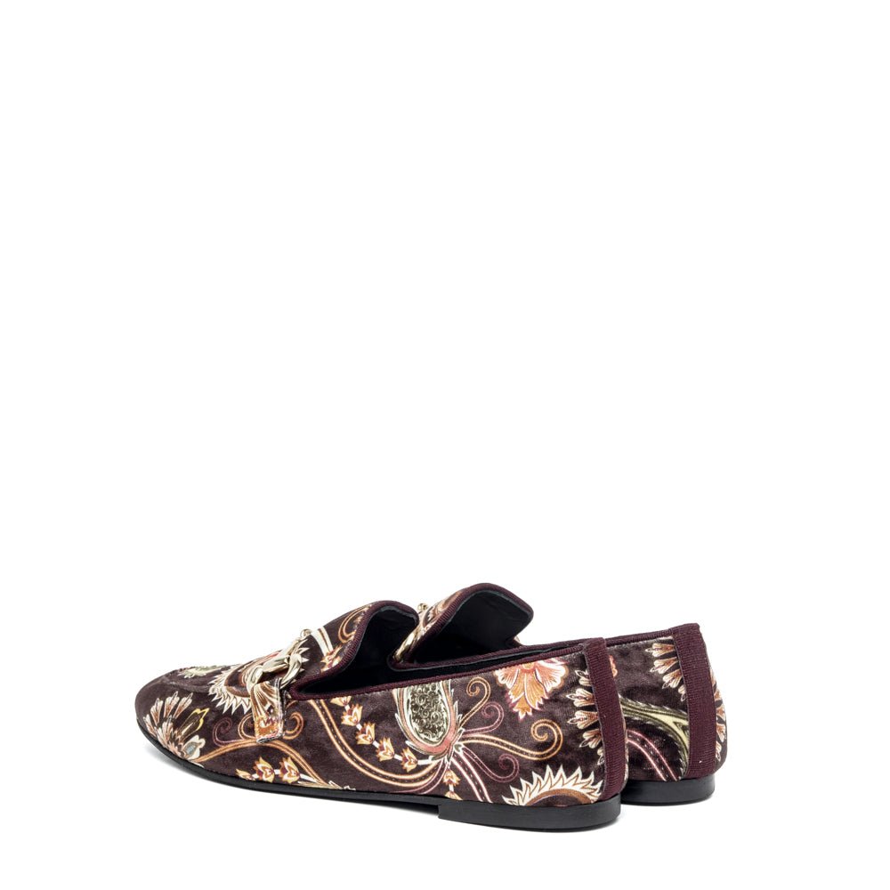 Mocassino in camoscio cioccolato damascato - TreemmeCreazioni