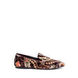 Mocassino in camoscio cioccolato damascato