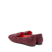 Mocassino in camoscio rasato bordeaux con strass - TreemmeCreazioni