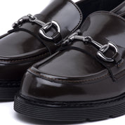 Mocassino in spazzolato cioccolato con morsetto. - TreemmeCreazioni