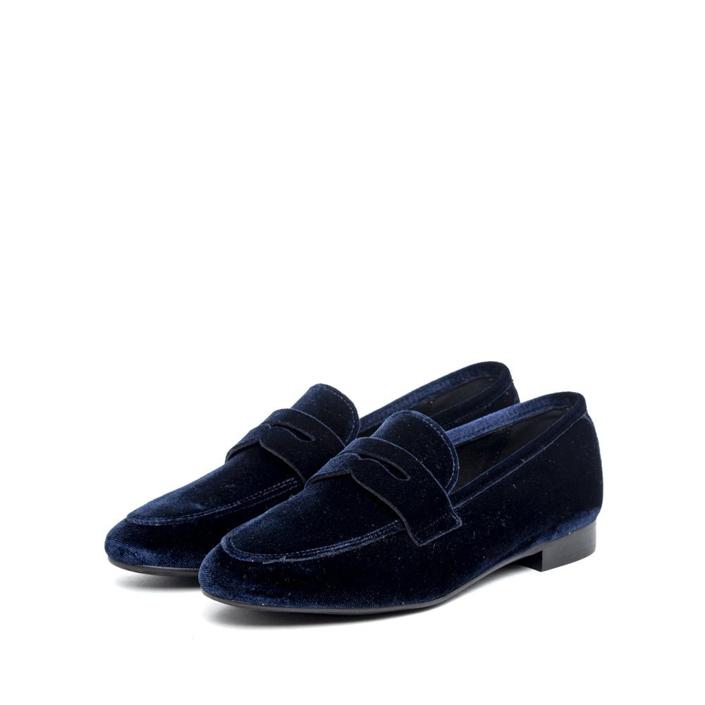 Mocassino in velluto blu - TreemmeCreazioni
