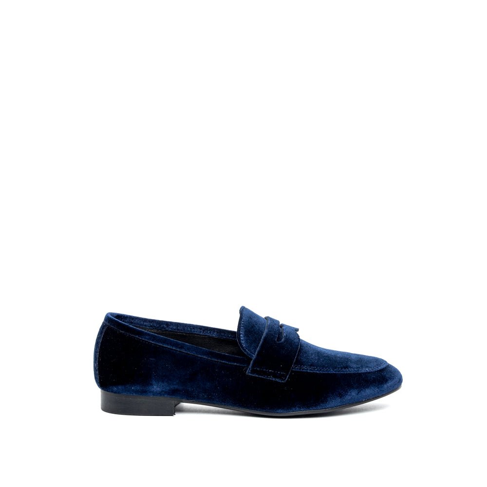 Mocassino in velluto blu - TreemmeCreazioni
