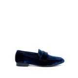 Mocassino in velluto blu