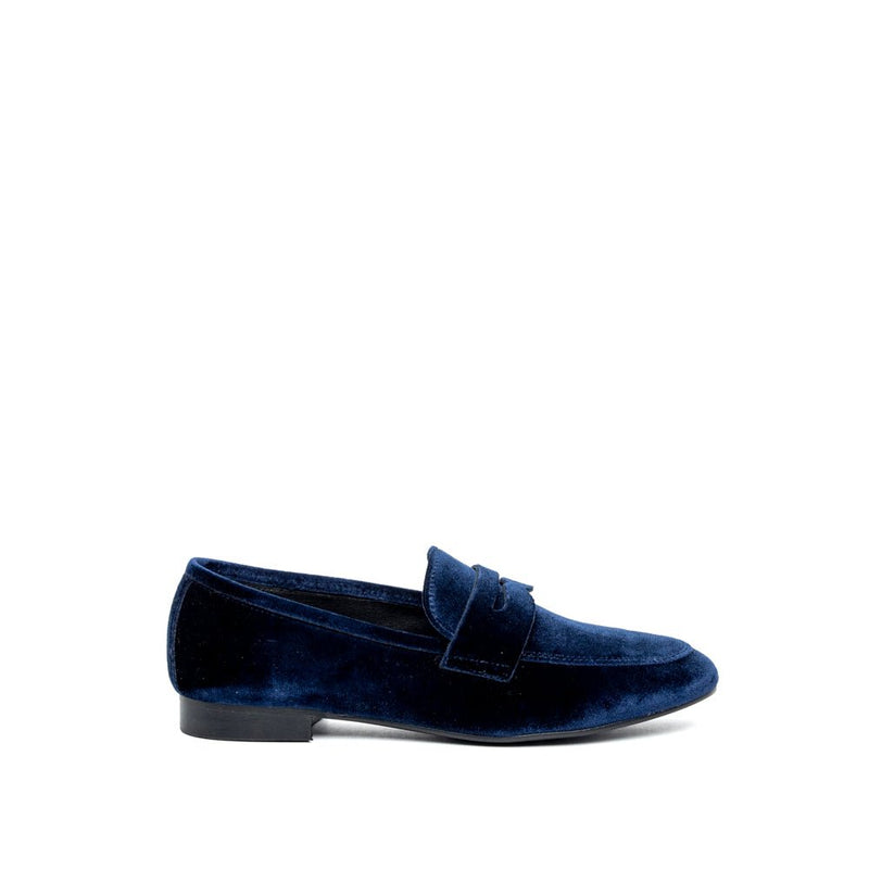 Mocassino in velluto blu - TreemmeCreazioni