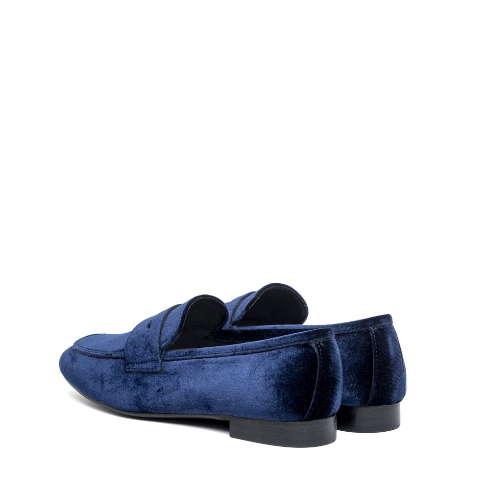 Mocassino in velluto blu - TreemmeCreazioni