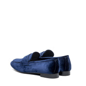 Mocassino in velluto blu - TreemmeCreazioni
