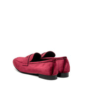 Mocassino in velluto rosso bordeaux - TreemmeCreazioni