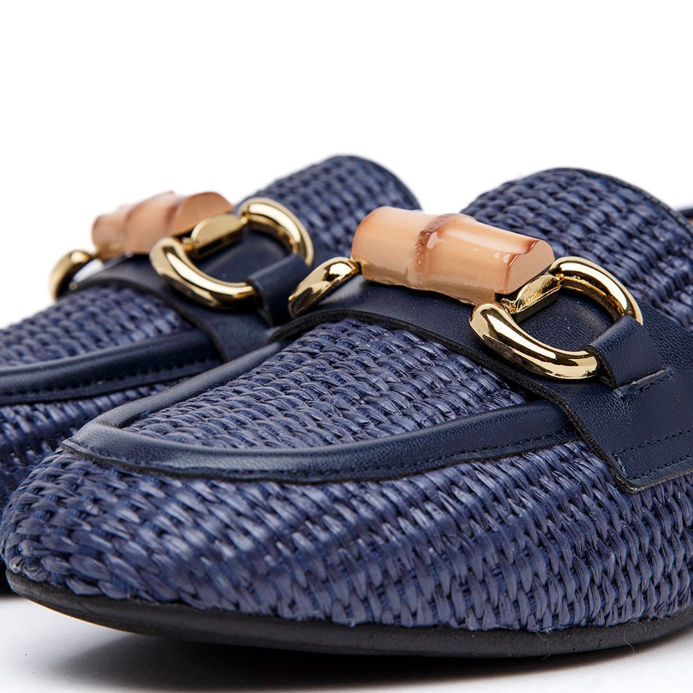 Mocassino intrecciato blu