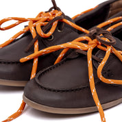 Mocassino stile indianino in pelle ingrassata cioccolato. - TreemmeCreazioni