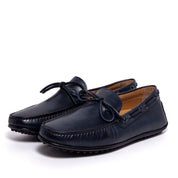 Mocassino uomo in pelle invecchjiata blu. - TreemmeCreazioni