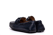 Mocassino uomo in pelle invecchjiata blu. - TreemmeCreazioni
