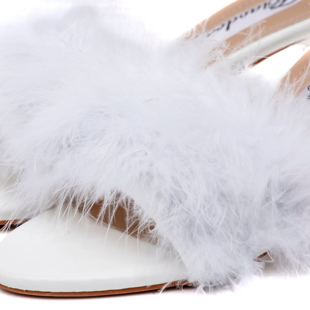Mule Sposa in eco piuma con tacco. - TreemmeCreazioni