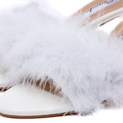 Mule Sposa in eco piuma con tacco. - TreemmeCreazioni