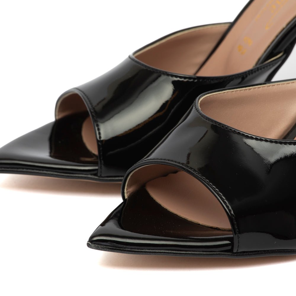 Mules in vernice nera con tacco a stiletto - TreemmeCreazioni