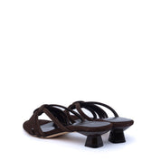 Mules intrecciata in camoscio cioccolato - TreemmeCreazioni