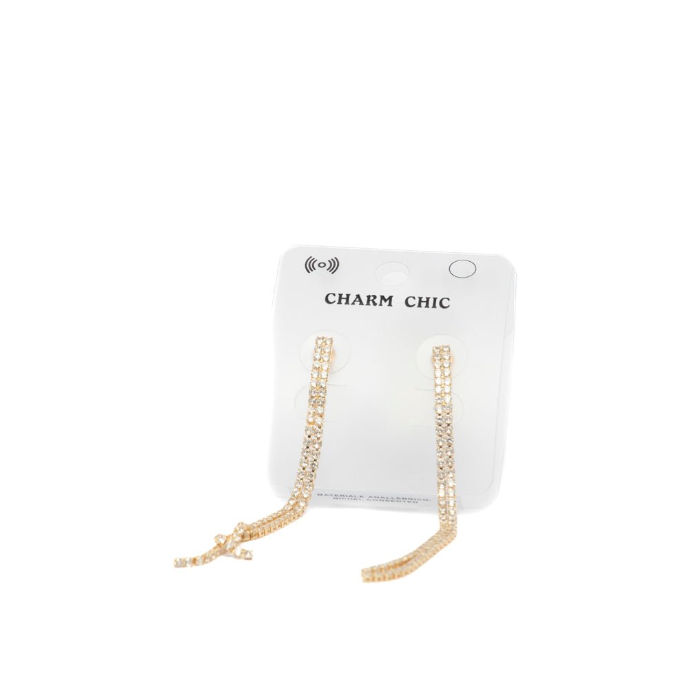 Orecchini fiammifero in micro strass platino. - TreemmeCreazioni