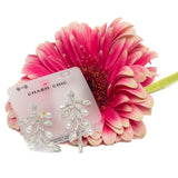 Orecchini in micro strass con perle.