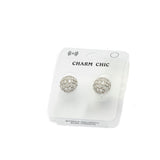 Orecchini mezza sfera in micro strass.