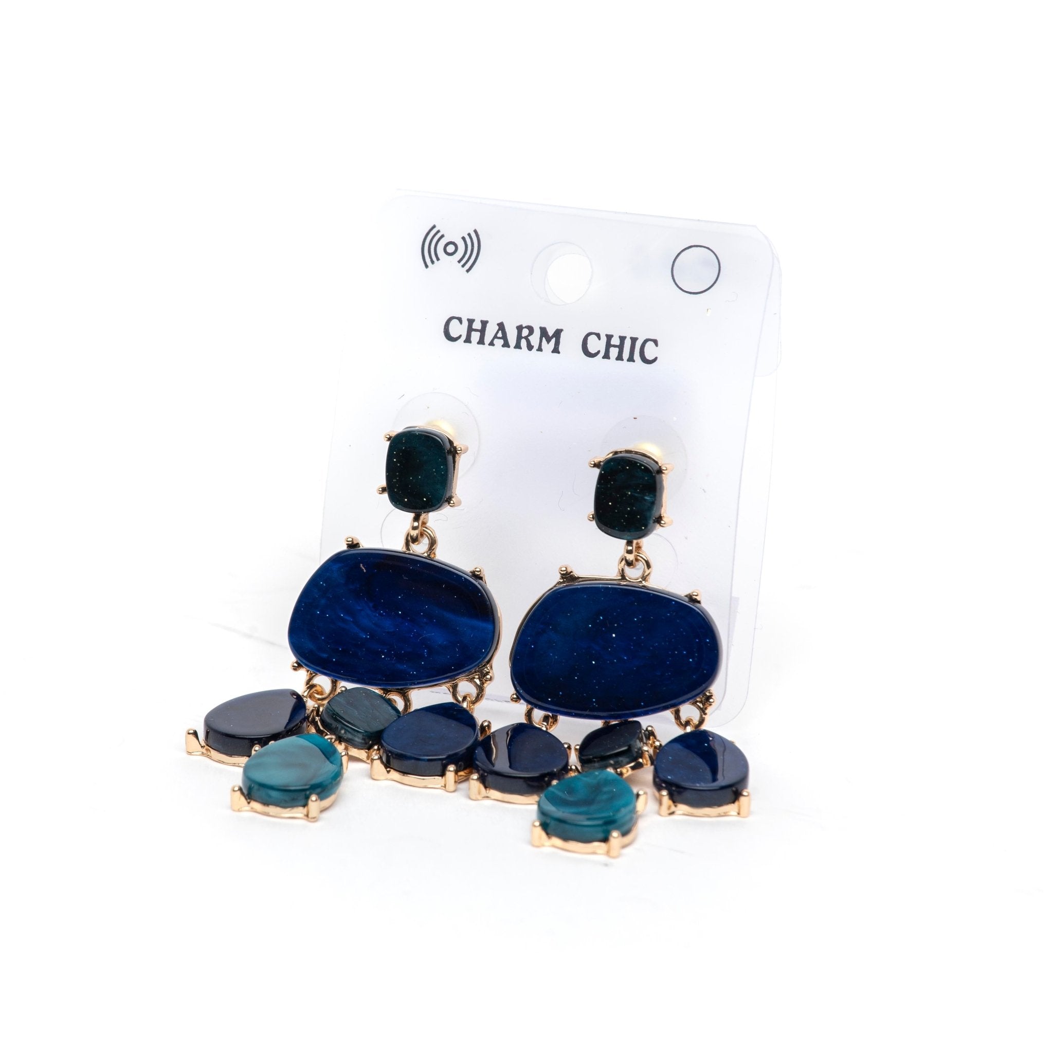 Orecchino pendente con pietre blu. - TreemmeCreazioni