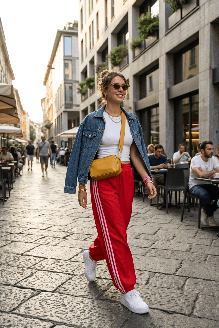Pantalone in cotone con bande - TreemmeCreazioni