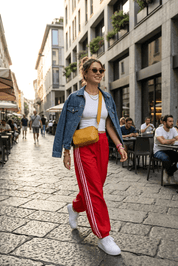 Pantalone in cotone con bande - TreemmeCreazioni